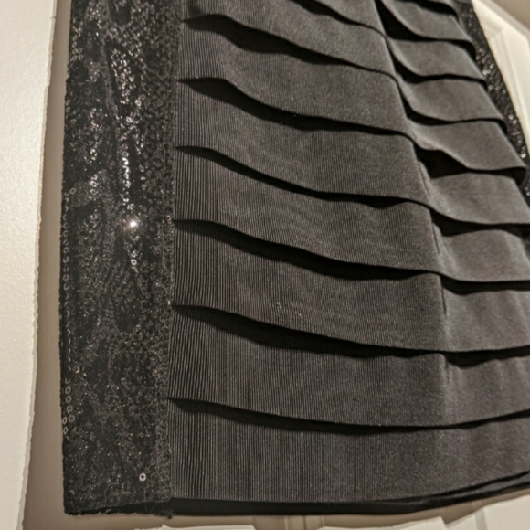 Tory Burch Black Sequined Antiscia Bodycon Skirt Size M - Picture 2 of 11